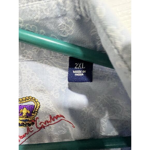 Robert Graham  Long Sleeve Button Up Shirt Blue Patterned Crown Embellishment - Picture 4 of 7